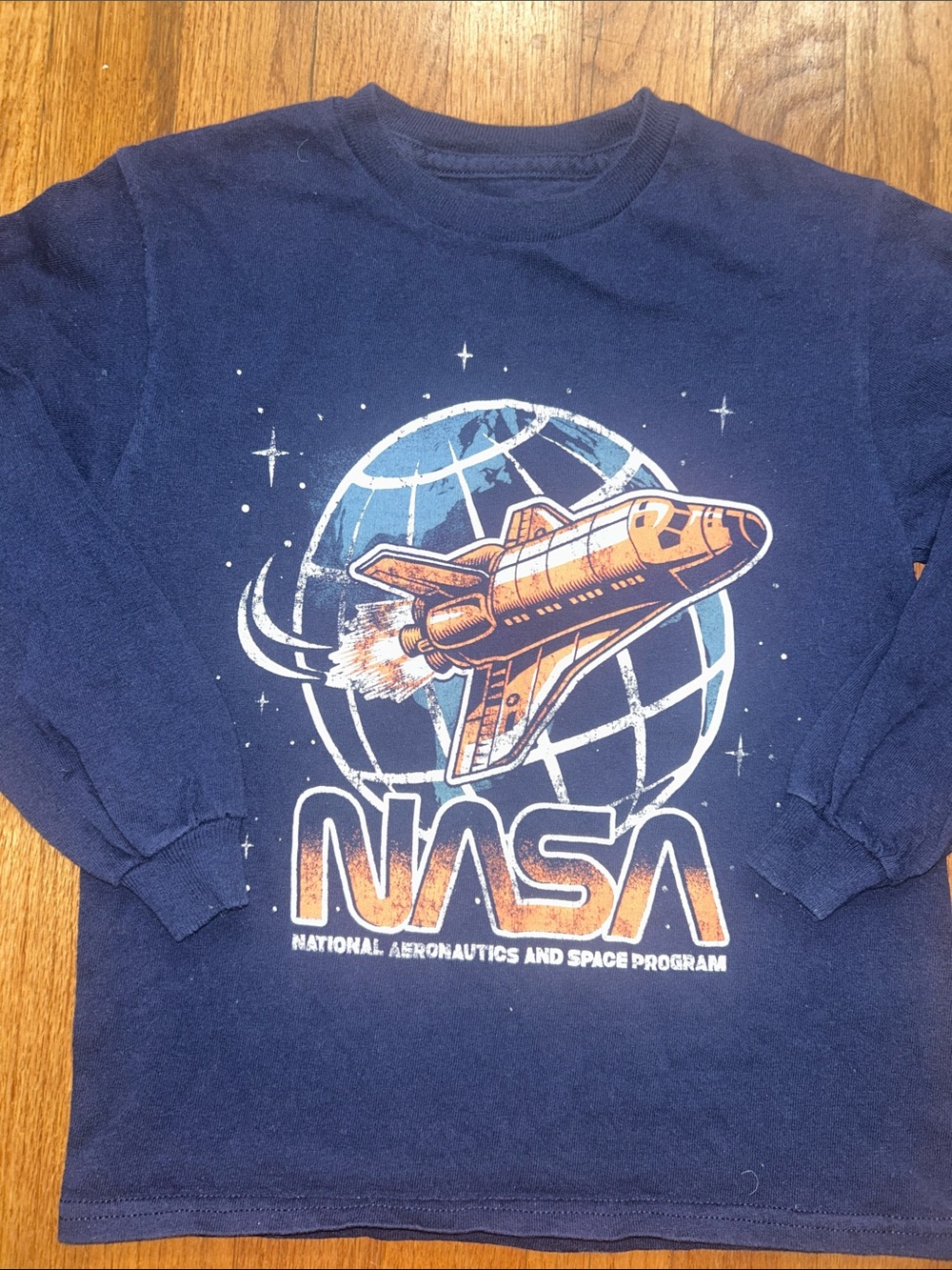 Nasa Kids' Navy Space Shuttle Graphic Long Sleeve Shirt Fifth Sun size 6/7
